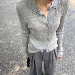 Ulla Johnson Crochet Cardigan with Trim